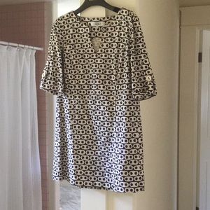 Tibi navy & white shift dress